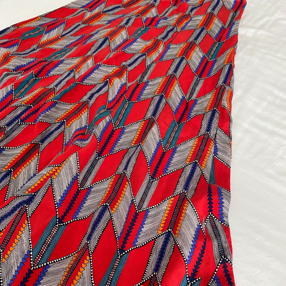 Mara Hoffman Red Silk Arrow Feather Skirt 0 - Picture 6 of 8